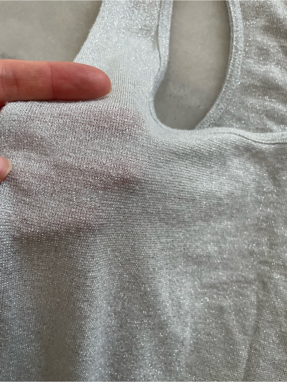 TOPSHOP Light Silver Metallic Racerback Tank - Picture 4 of 5